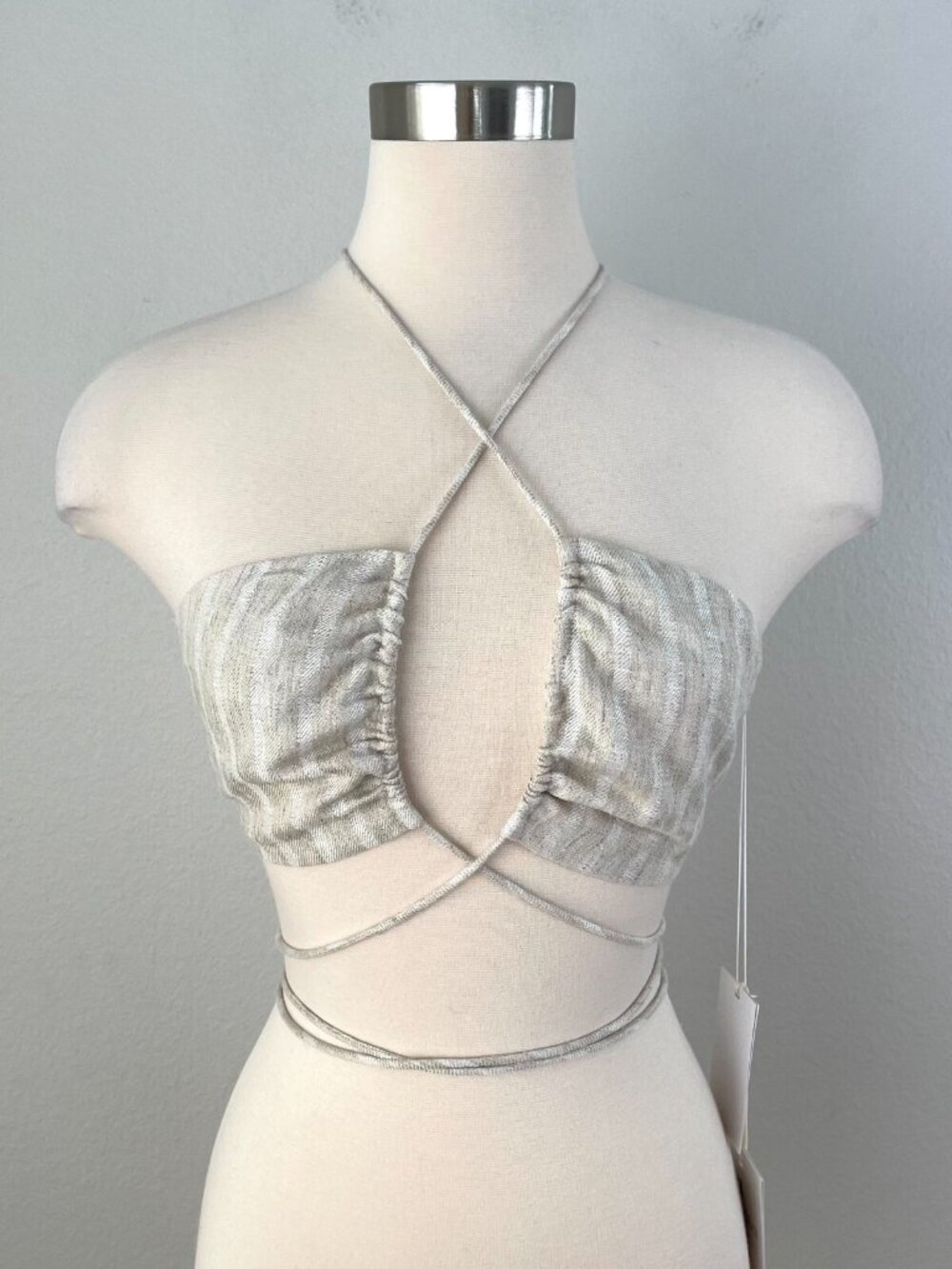 NEW SIGNIFICANT OTHER Womens Size 2 ZOLA‎ STRIPE LINEN CROP TOP